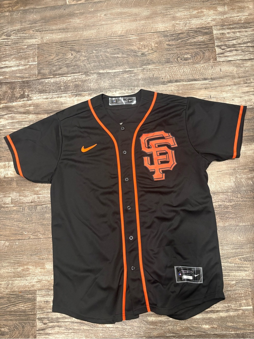 Barry bonds (sz below) black and orange San Francisco Giants baseball jersey